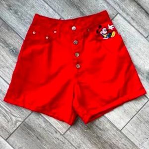Vintage High-Waisted Mickey Shorts - Size 5